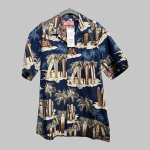 RJC Short Sleeve Mens Hawaiian Tropical Vacation Surf Auto Button Up Shirt NWT M